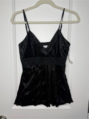 Black Velvet V-Neck y2k baby doll Camisole